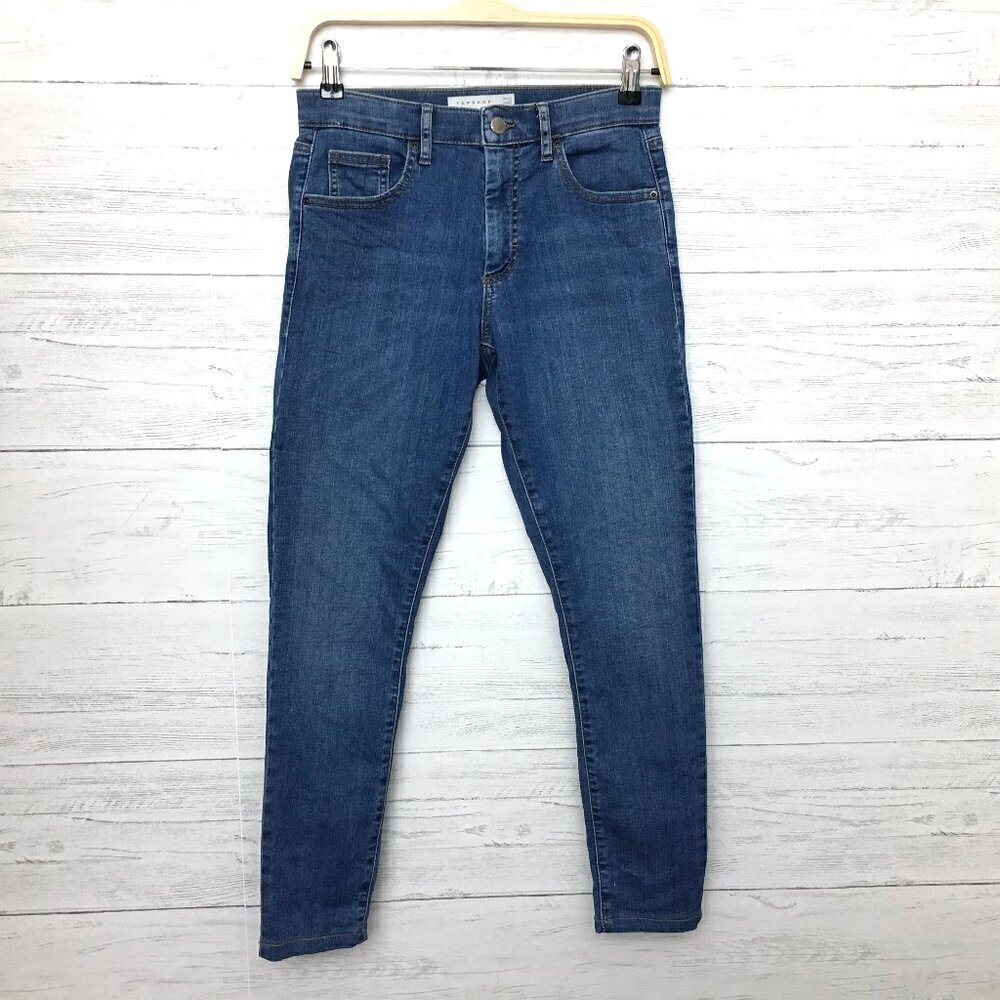TopShop Women's Leigh Skinny Jeans Medium Wash Stretch size 28 length 27"